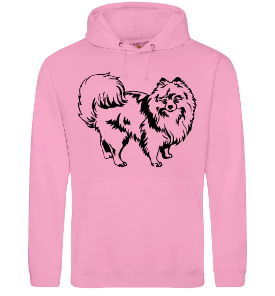 Мужская толстовка (худи) Spitz Pomeranian Розовый фото