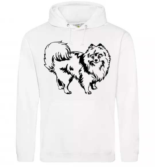 Мужская толстовка (худи) Spitz Pomeranian Белый фото