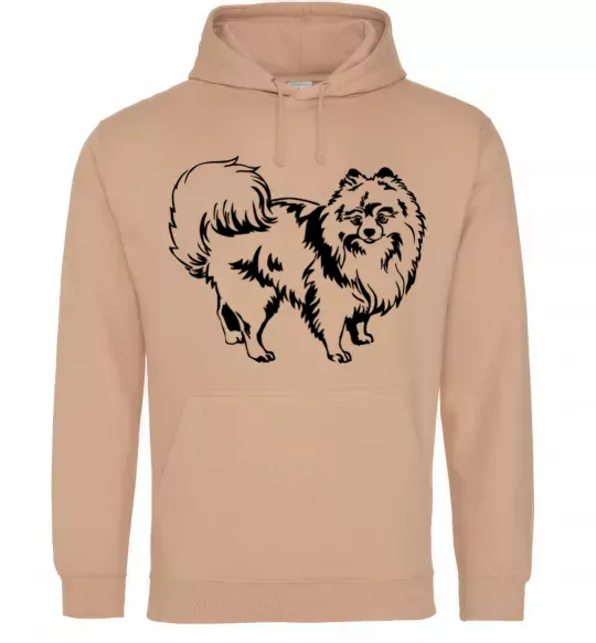 Женская толстовка (худи) Spitz Pomeranian Песочный фото