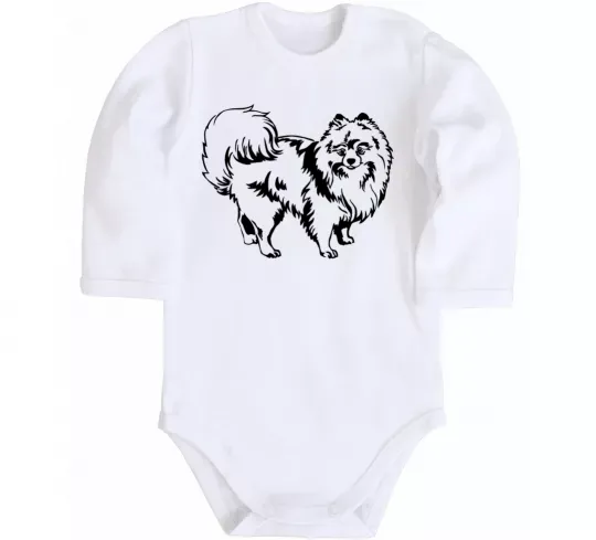 Дитячий бодік Spitz Pomeranian Білий фото