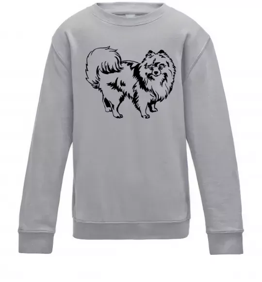 Детский Свитшот Spitz Pomeranian Серый меланж фото