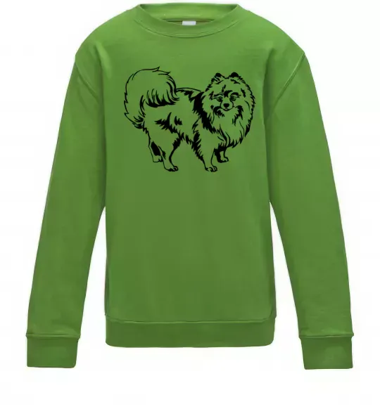 Детский Свитшот Spitz Pomeranian Лаймовый фото