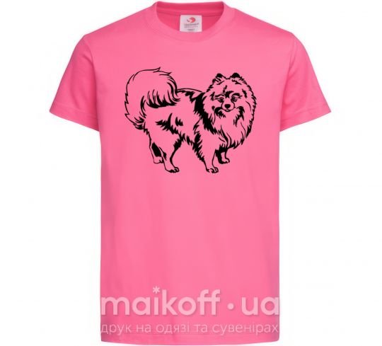 Дитяча футболка Spitz Pomeranian Яскраво-рожевий фото