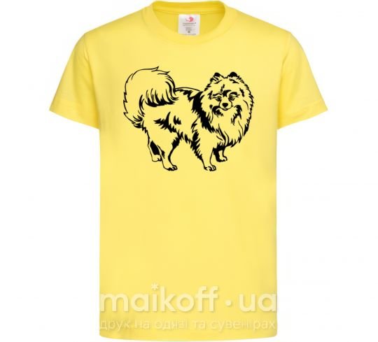 Дитяча футболка Spitz Pomeranian Лимонний фото