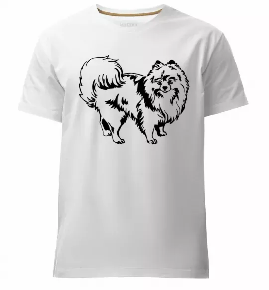 Чоловіча преміум футболка Spitz Pomeranian Білий фото