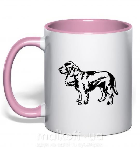 Чашка с цветной ручкой Field Spaniel Нежно розовый фото