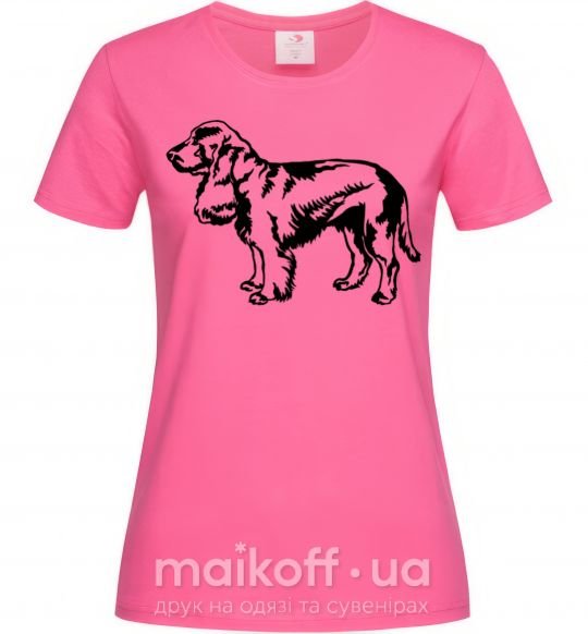 Жіноча футболка Field Spaniel Яскраво-рожевий фото
