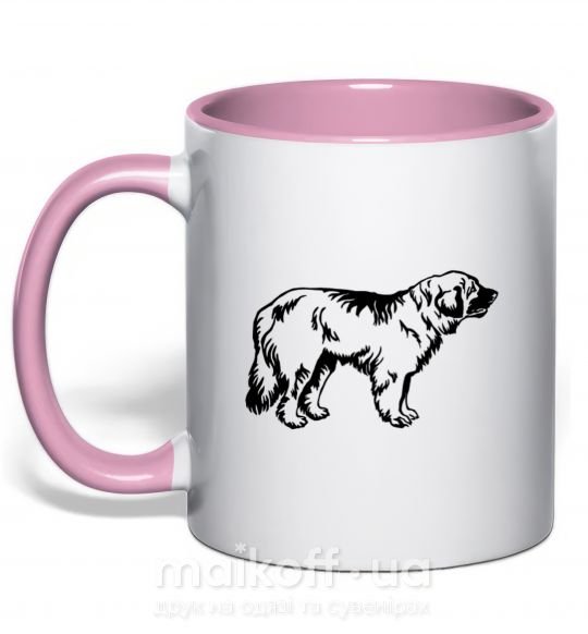 Чашка с цветной ручкой Leonberger dog Нежно розовый фото
