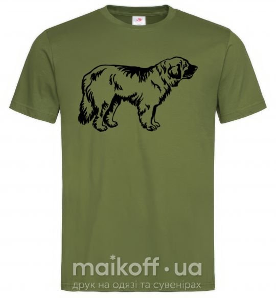 Чоловіча футболка Leonberger dog Оливковий фото