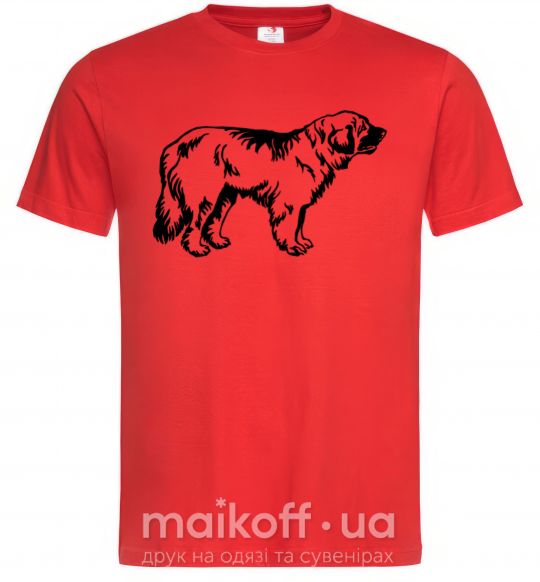 Мужская футболка Leonberger dog Красный фото