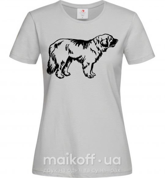 Женская футболка Leonberger dog Серый фото
