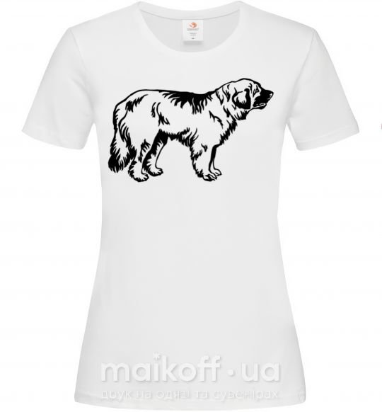 Женская футболка Leonberger dog Белый фото