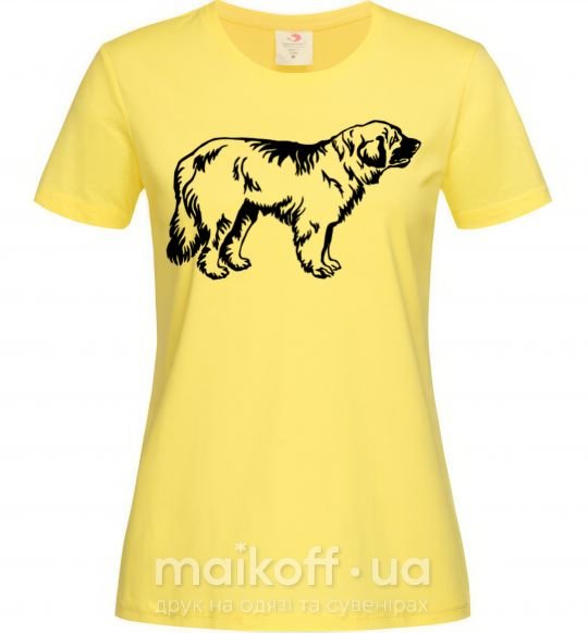 Женская футболка Leonberger dog Лимонный фото