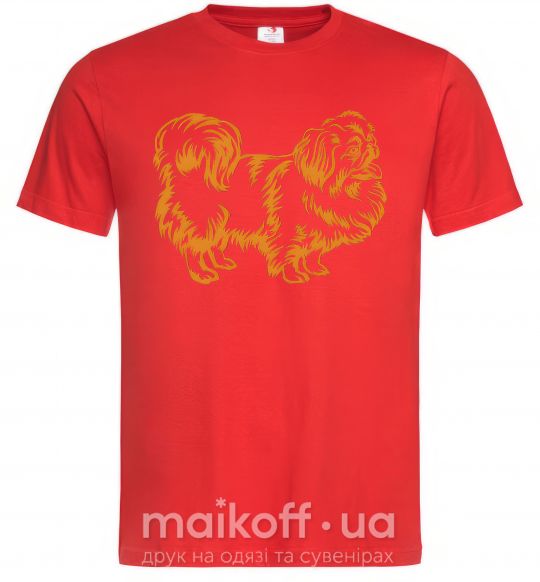 Мужская футболка Pekingese Красный фото