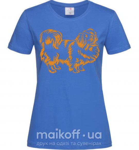 Жіноча футболка Pekingese Яскраво-синій фото