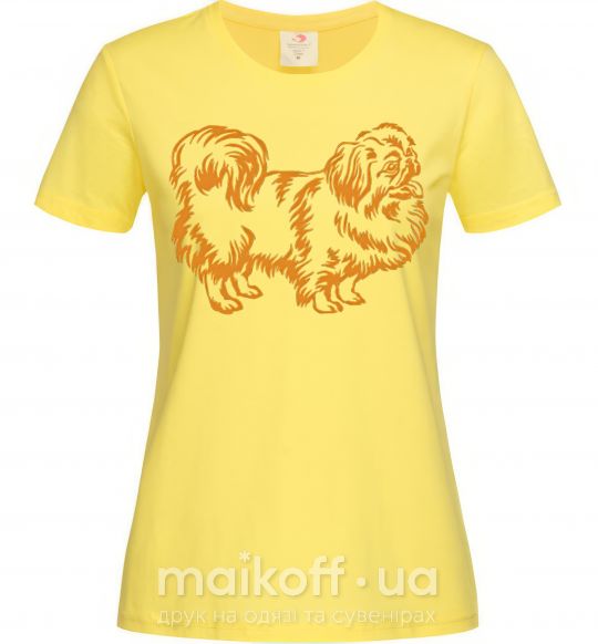 Женская футболка Pekingese Лимонный фото