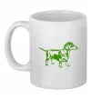 Чашка керамічна Зелена такса Білий фото