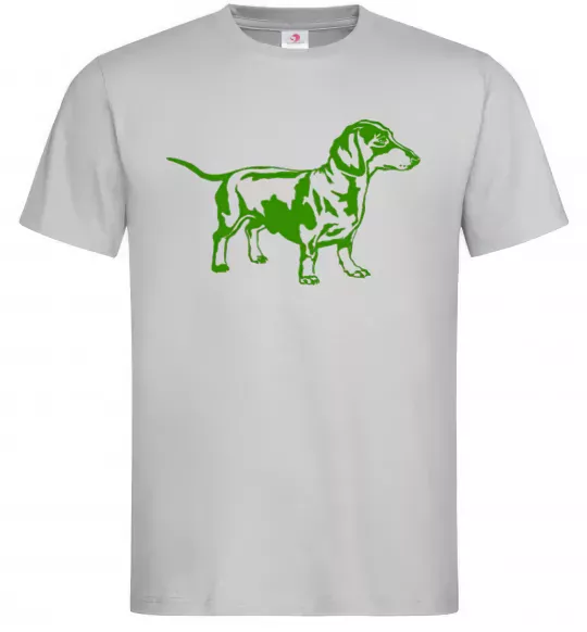 Чоловіча футболка Зелена такса Сірий фото