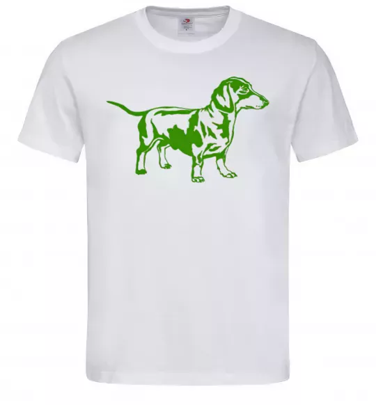 Чоловіча футболка Зелена такса Білий фото