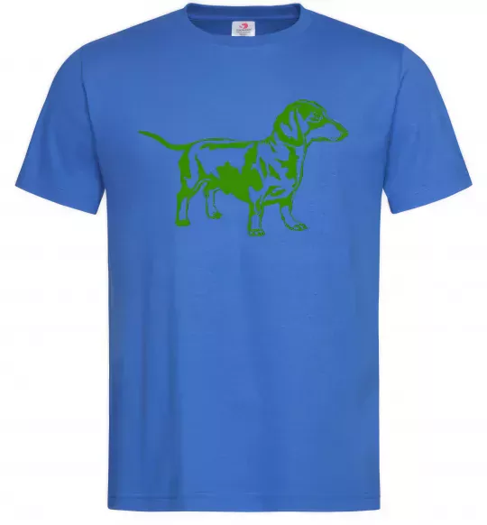 Чоловіча футболка Зелена такса Яскраво-синій фото