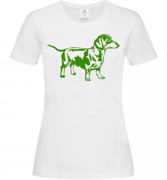 Жіноча футболка Зелена такса Білий фото