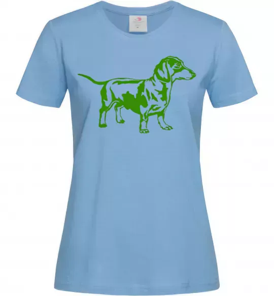 Жіноча футболка Зелена такса Блакитний фото
