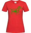 Жіноча футболка Зелена такса Червоний Жіноча футболка Зелена такса Червоний фото