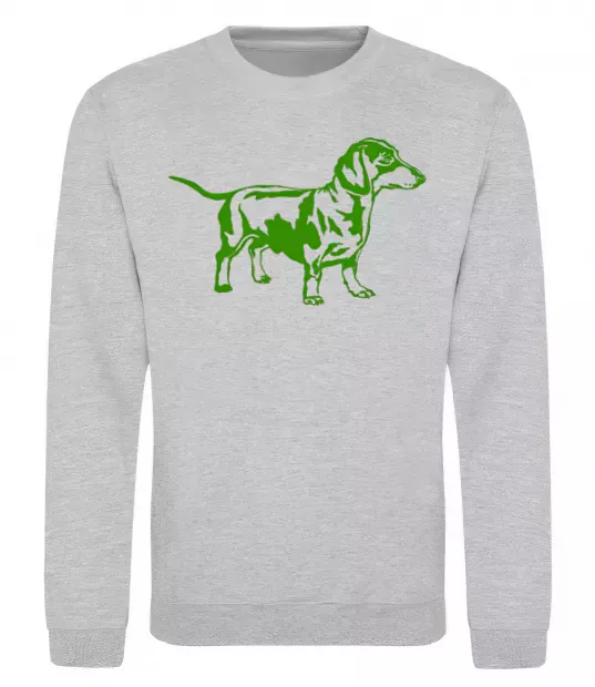 Свитшот Зелена такса Серый меланж фото