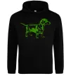 Женская толстовка (худи) Зелена такса Черный Женская толстовка (худи) Зелена такса Черный фото