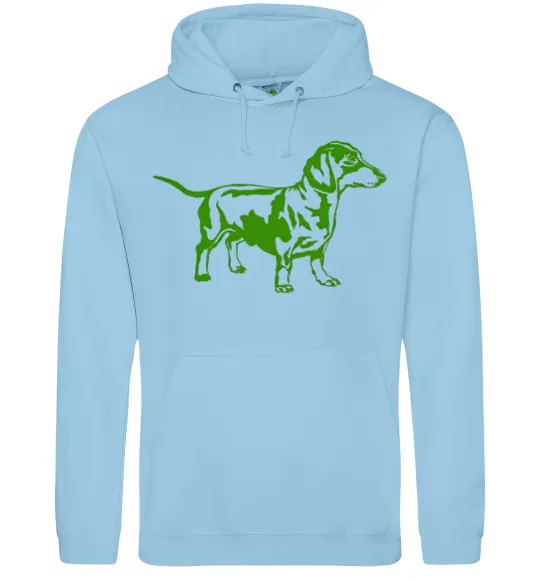 Жіноча толстовка (худі) Зелена такса Блакитний фото