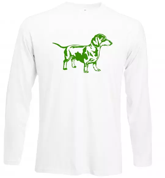 Лонгслів Зелена такса Білий фото