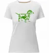 Женская премиум футболка Зелена такса Белый фото