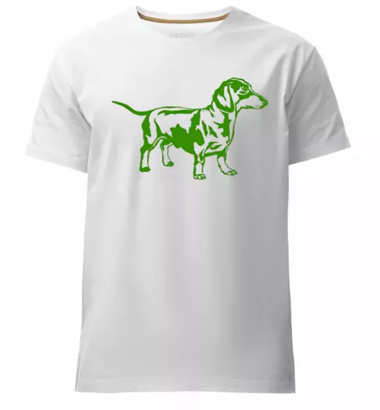 Мужская премиум футболка Зелена такса Белый фото