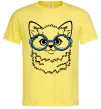 Мужская футболка Кitten in blue glasses Лимонный фото