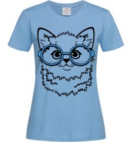 Жіноча футболка Кitten in blue glasses