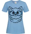 Женская футболка Кitten in blue glasses Голубой фото