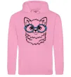 Женская толстовка (худи) Кitten in blue glasses Розовый Женская толстовка (худи) Кitten in blue glasses Розовый фото