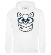 Женская толстовка (худи) Кitten in blue glasses Белый фото