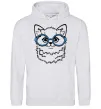 Женская толстовка (худи) Кitten in blue glasses Серый меланж фото
