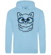 Женская толстовка (худи) Кitten in blue glasses Голубой Женская толстовка (худи) Кitten in blue glasses Голубой фото