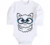 Дитячий бодік Кitten in blue glasses Білий фото