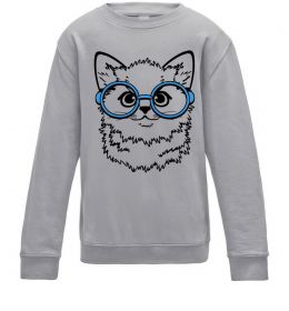 Дитячий світшот Кitten in blue glasses Дитячий світшот Кitten in blue glasses