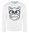 Свитшот Кitten in blue glasses Белый фото