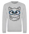 Свитшот Кitten in blue glasses Серый меланж фото