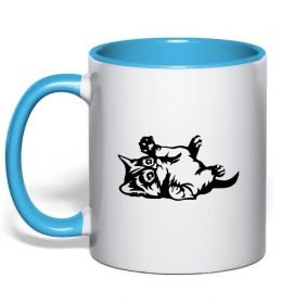 Чашка з кольоровою ручкою Кошенятко Чашка з кольоровою ручкою Кошенятко