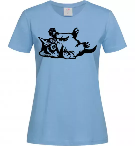 Жіноча футболка Кошенятко Блакитний фото