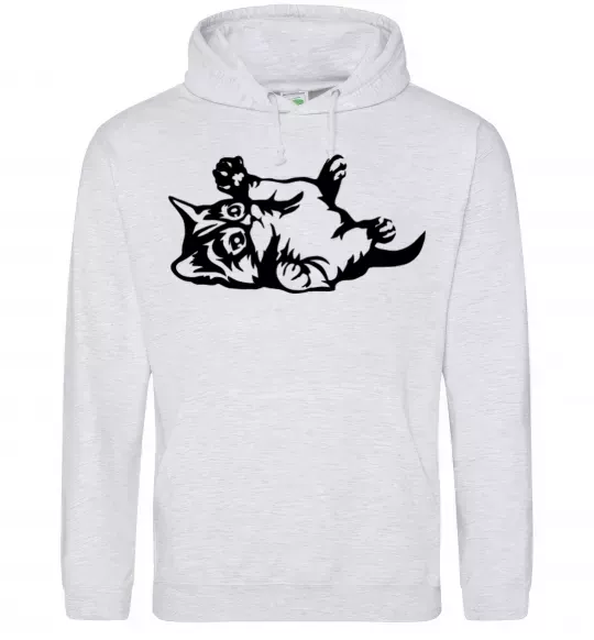 Женская толстовка (худи) Кошенятко Серый меланж фото