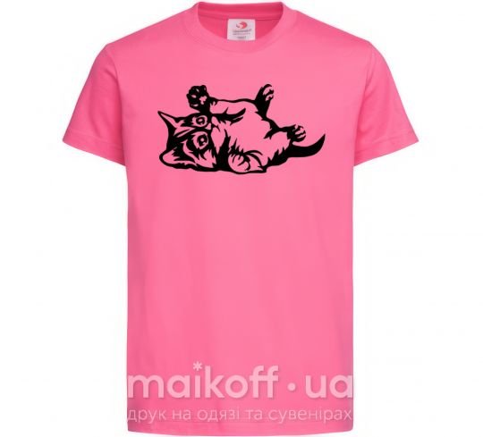 Дитяча футболка Котенок Яскраво-рожевий фото