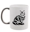 Чашка с цветной ручкой Maine Coon cat Серебро Чашка с цветной ручкой Maine Coon cat Серебро фото