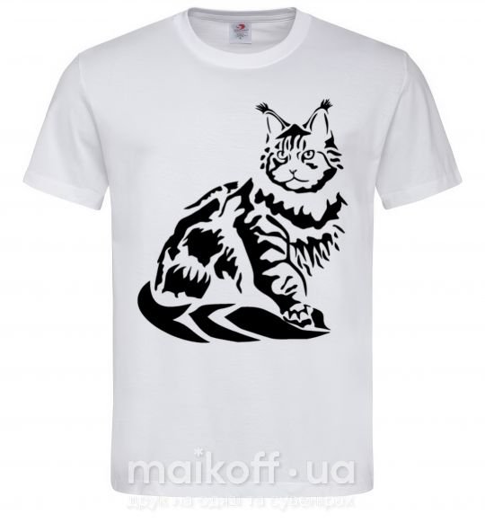 Мужская футболка Maine Coon cat Белый фото